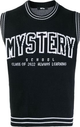 MSFTSrep intarsia-knit logo vest - men - Organic Cotton - S - Black