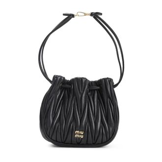 Miu Miu Bucket Bags, female, Black, Size: ONE SIZE Matelass&eacute; Pouch