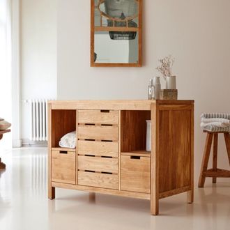 Tikamoon Mueble de almacenaje de roble macizo 100 cm