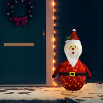 vidaXL Pap&aacute; Noel De Navidad Decorativo Con Led Tela Lujosa 120 Cm Vidaxl