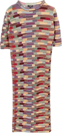 Chanel 1986-1988 geometric-pattern knitted dress - Neutrals