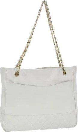 Chanel Pre-owned Tote Bags, female, White, Size: ONE SIZE Pre-owned Vintage Tote Bag