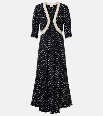 Rixo Amina polka-dot crepe midi dress