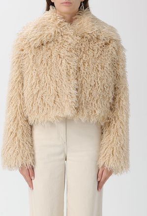 HUGO BOSS Fur Coat BOSS Woman color Yellow