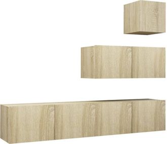 vidaXL Vidaxl - Juego de muebles de salón 4 piezas roble Sonoma