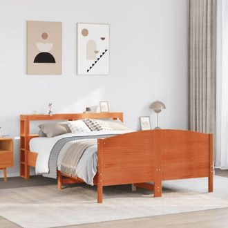 vidaXL Vidaxl - Estructura De Cama Sin Colch&oacute;n Madera Maciza Marr&oacute;n 120x190 Cm