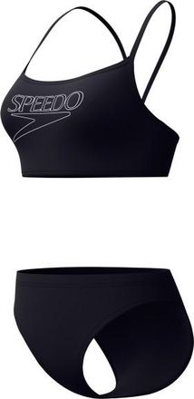 Speedo Endurance+ Logo Thin Strap Two Piece Bikini f&uuml;r Damen | schwarz