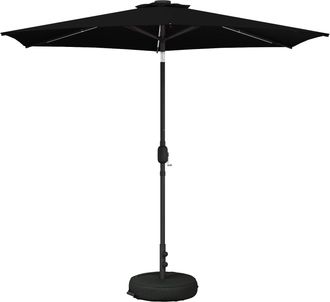 vidaXL Parasol De Jard&iacute;n Con Luces Led Y Base 270 X 270 Cm Poli&eacute;ster Vidaxl