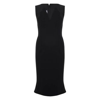 Moschino Black fitted dress with elegant neckline - female - Moschino - Midi Dresses - Black - 2XL - Dresses