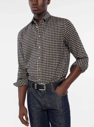 Emporio Armani Mens Gingham flannel shirt