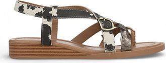 Blowfish Dames Zwarte Witte Micro Wedge bandjes Sandals - April