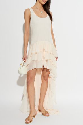 Rotate Asymmetric Dress With Ruffles, Womens, Pink