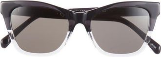 Eyebobs Kitten Around 50mm Polarized Cat Eye Sunglasses in Black To Crystal/Black/Grey at Nordstrom