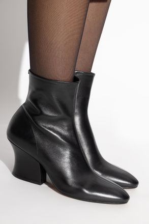 Jil Sander Leather Ankle Boots Lune, Womens, Black