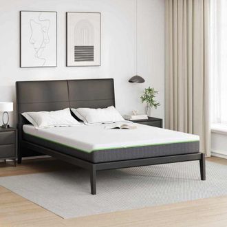 vidaXL Colch&oacute;n Blanco, Gris 140 X 200 Cm Espuma Vidaxl