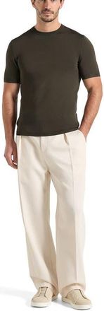 Mani&egrave;re De Voir Ellis Luxe Knitted T-Shirt in Olive at Nordstrom, Size Medium