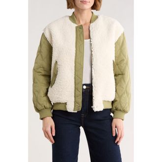 Blank NYC Mixed Media Bomber Jacket in Top Tier at Nordstrom Rack, Size X-Small