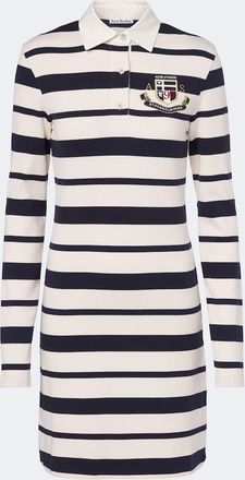 Acne Studios Striped cotton-blend jersey polo dress
