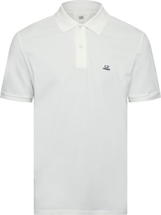 C.P. Company Mens Stretch Piquet Polo Shirt in White Cotton - Size X-Large