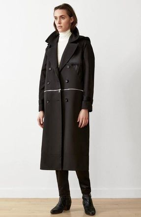 Caalo Water-Resistant Convertible Trench Coat in Black at Nordstrom, Size X-Large