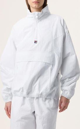 Fila x Hailey Half Zip Nylon Oversize Jacket in White at Nordstrom Rack, Size X-Small