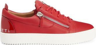 Giuseppe Zanotti Frankie double-zip low-top sneakers - men - Leather/Fabric/Patent Leather/Rubber - 38 - Red