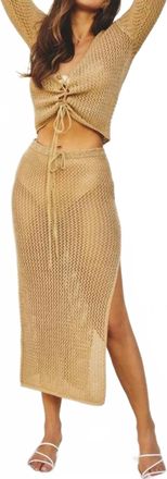 Dress Forum Just Sunkissed Midi Skirt In Gold