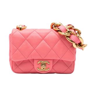 Chanel Pre-owned Mini Quilted Lambskin Funky Town Flap - Dames - Pre-owned - Roze - Maat: ONE Size Leer
