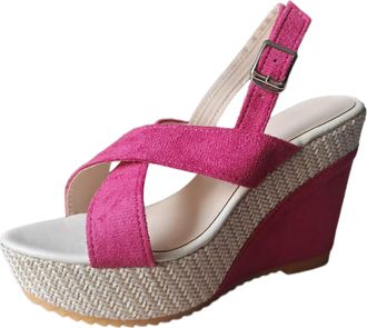 Generic Womens Espadrille Wedge Sandals Mid Heels Platform Sandals Comfort Ankle Strap Open Toe Sandals Dressy Shoes Wide Fit Sandals Ladies Summer Casual Wed