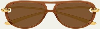 Bottega Veneta Knot 58mm Aviator Sunglasses