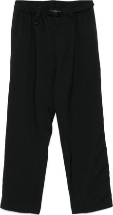 Yohji Yamamoto 3 Stripes-logo trousers - Black