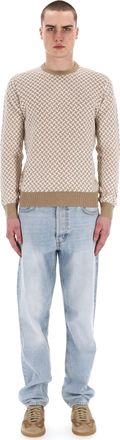 Drumohr Biscottino Cotton-Linen Crewneck Sweater