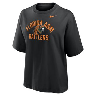 Nike Womens College (Florida A&M University) Boxy T-Shirt in Black | W11668FAMU26-BLK