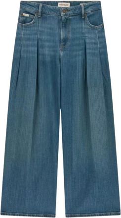 Guess Wijde Plooibroek - Dames - Loose Fit Jeans - Blauw - W27 - Jeans