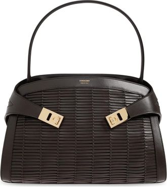 Ferragamo Hug Leather Bag - Dames - Handtassen - Bruin - ONE Size - Leer - Tassen