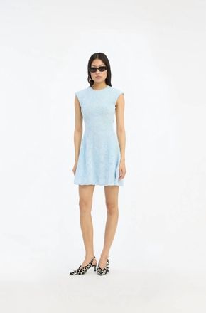 Rotate Mesh Mini Dress In Light Blue