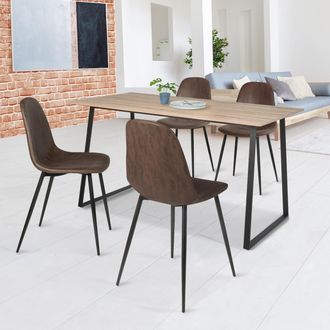 IDMarket Idmarket - Juego De 4 Sillas De Comedor Vintage Dali Marr&oacute;n