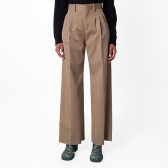 Burberry Ladies Wide-Leg Tailored Wool Trousers, Brand Size 6 ( US Size 4 )