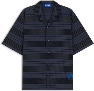 HUGO BOSS Striped regular-fit shirt in cotton poplin