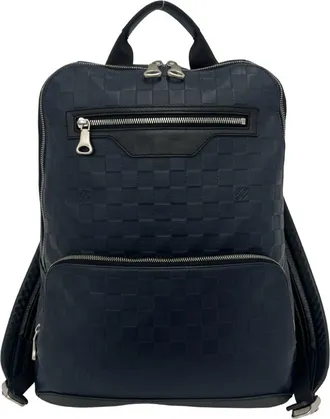 Louis Vuitton Black Navy Leather Backpack (Pre-Owned)