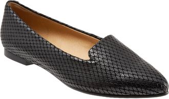 Trotters Harlowe T1707-013 Loafer N Black Leather Slip On Flats HAWK625