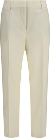 Versace Off White Tailored Flat Front Pant