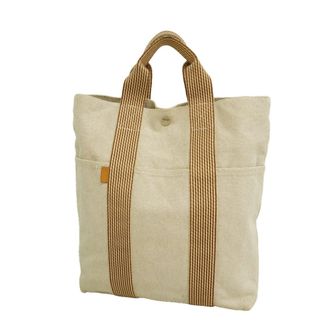Herm&egrave;s Brown Canvas Tote Bag (Pre-Owned)