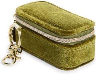 Nordstrom Mini Travel Jewelry Case Key Chain in Dusty Green Velvet at Nordstrom Rack