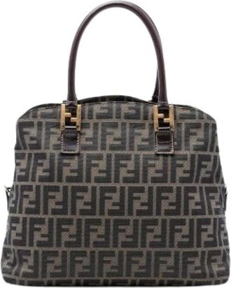 Fendi Pre-owned Handbags, female, Brown, Size: ONE SIZE Pre-owned Canvas Satchel