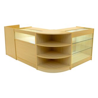 MonsterShop Hyperion LED Shop Counter Set K900, B900, TB60 & LM60 - Maple in Beige