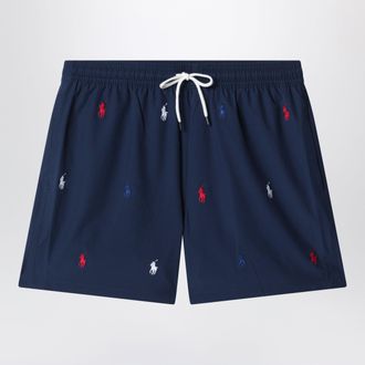 Polo Ralph Lauren Traveler navy blue swim shorts with embroidered logos