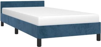 vidaXL Estructura de cama sin colchón terciopelo azul oscuro 90x190 cm Vidaxl
