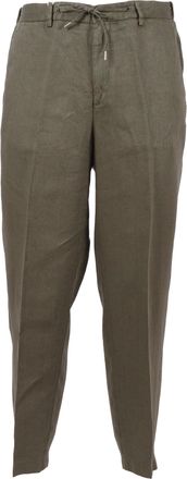BRIGLIA 1949 Relaxed Fit Linen Straight-Leg Pants