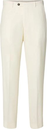 Selected Reg Beck Pantalon - Heren - Nette broeken - Wit - 3XL - Wol - Broeken